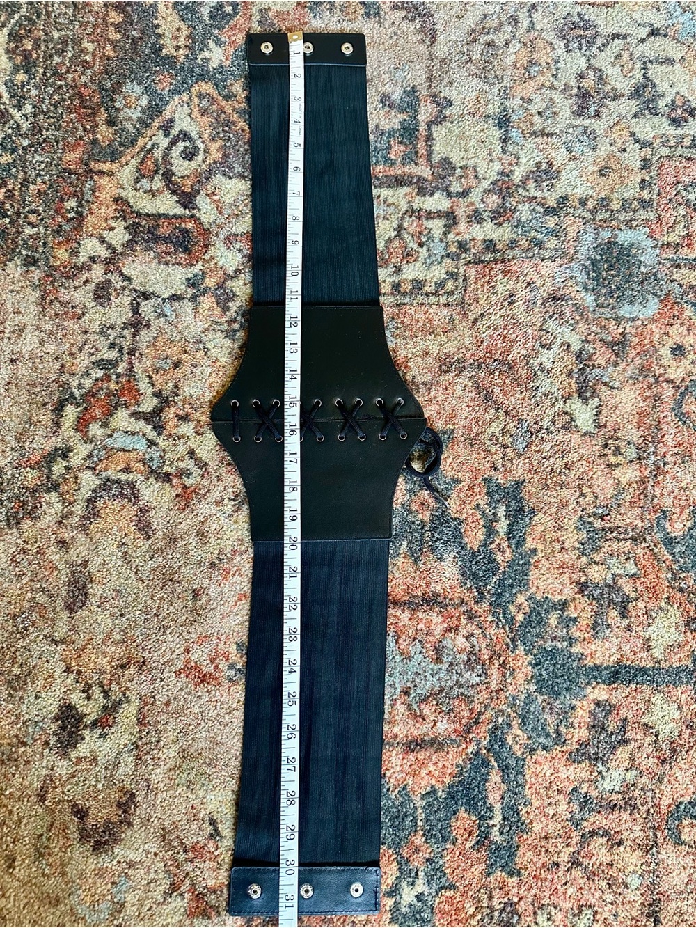Black Lace-Up Wide Waist Corset Belt - Picture 3 of 3